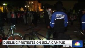 Tensions increased between pro-Palestinian and pro-Israeli protesters at a demonstration at UCLA.